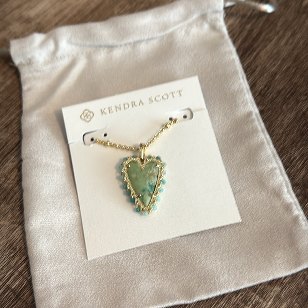 Kendra Scott Gold Beaded Ansley Heart Pendant Necklace